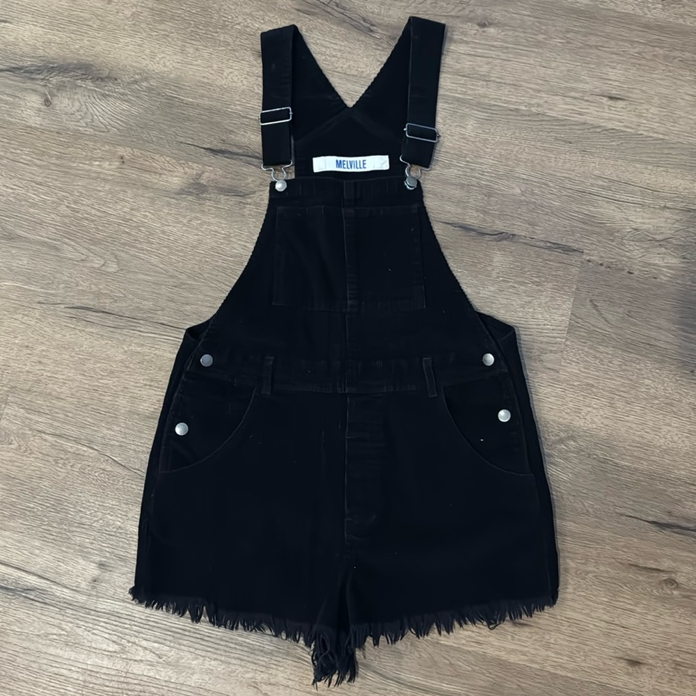 Melville Black Corduroy Overalls